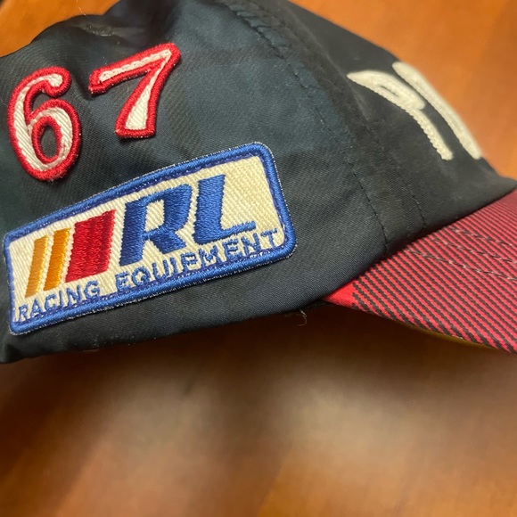 Polo Ralph Lauren Black/Plaid Racing Embroidered Patches Adjustable Strap Hat - Picture 9 of 13